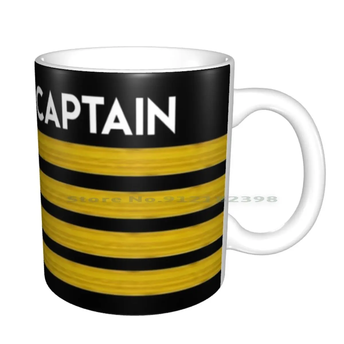 Captain Stripes Ceramic Mugs Coffee Cups Milk Tea Mug Epaulettes Aviation Stripes Captain Pilot Plane Airbus Airplane Airplane