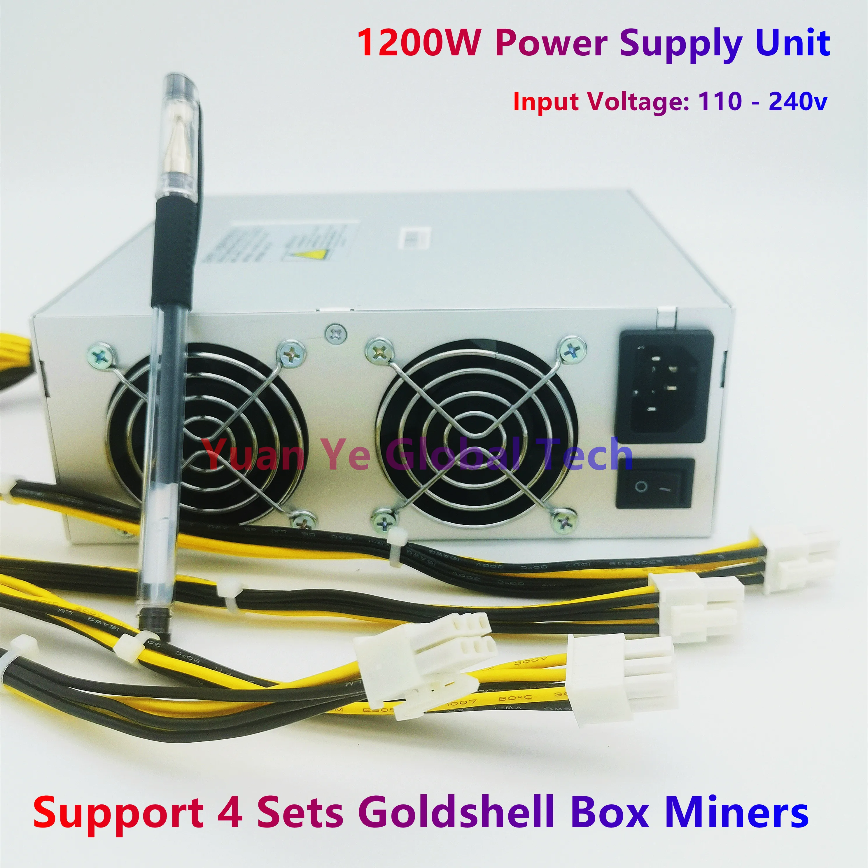 Imagem -02 - Nova Goldshell Recomendar 1200w Fonte de Alimentação Mudo Adequado para Mineiro Asic Mini-doge Kd-box Hs-box Lb-box Ck-box St-box