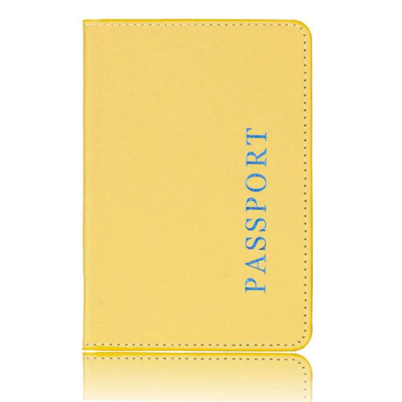 Fashion Solid Color Passport Holder Women Men Leather Passport Cover Men Travel Passport Wallet Credit Card ID Holders