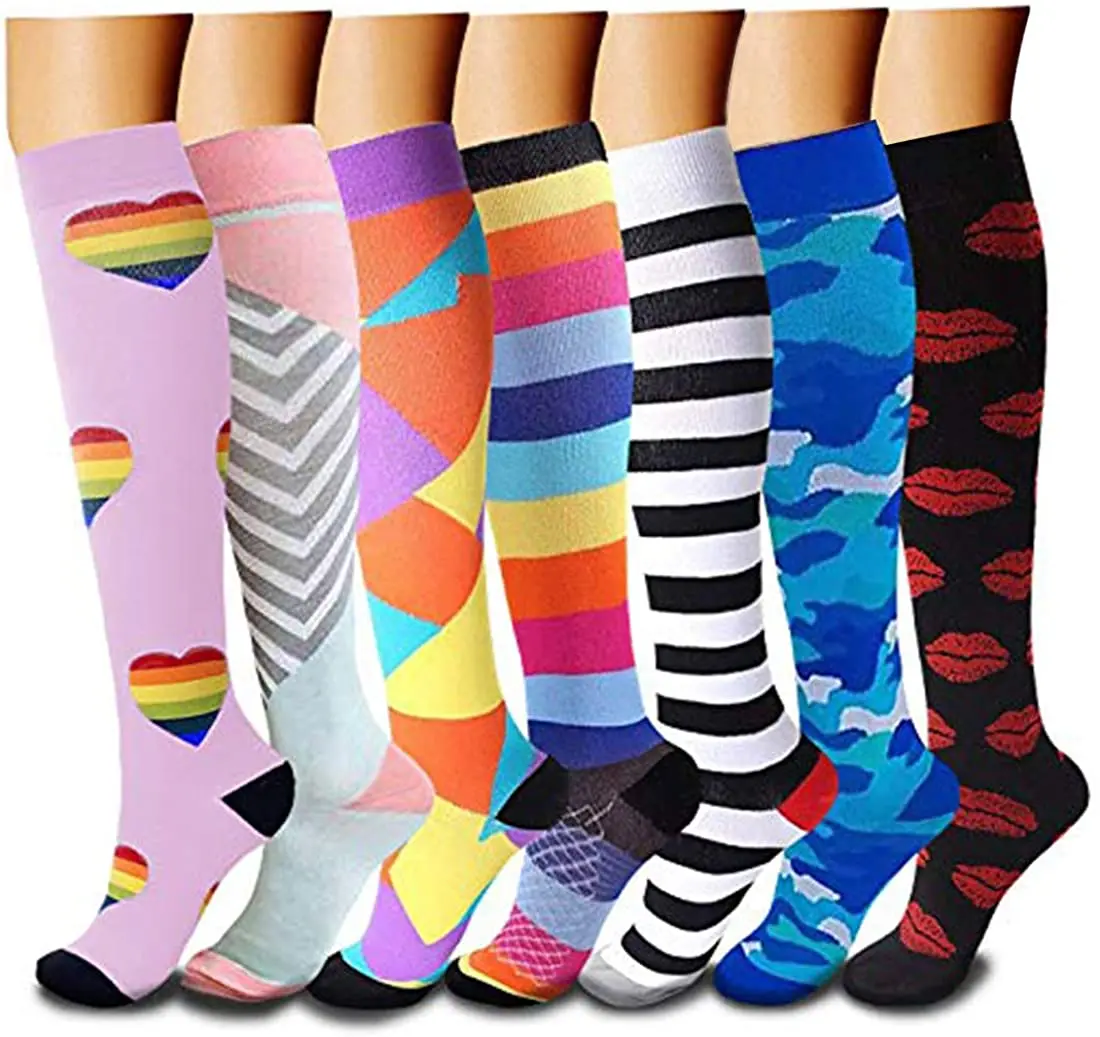 

Medical Compression Stockings 30mmHg Pressure Socks Nylon Happy Socsk Wave Point Cycling Running Sports Breathable Elastic Socks