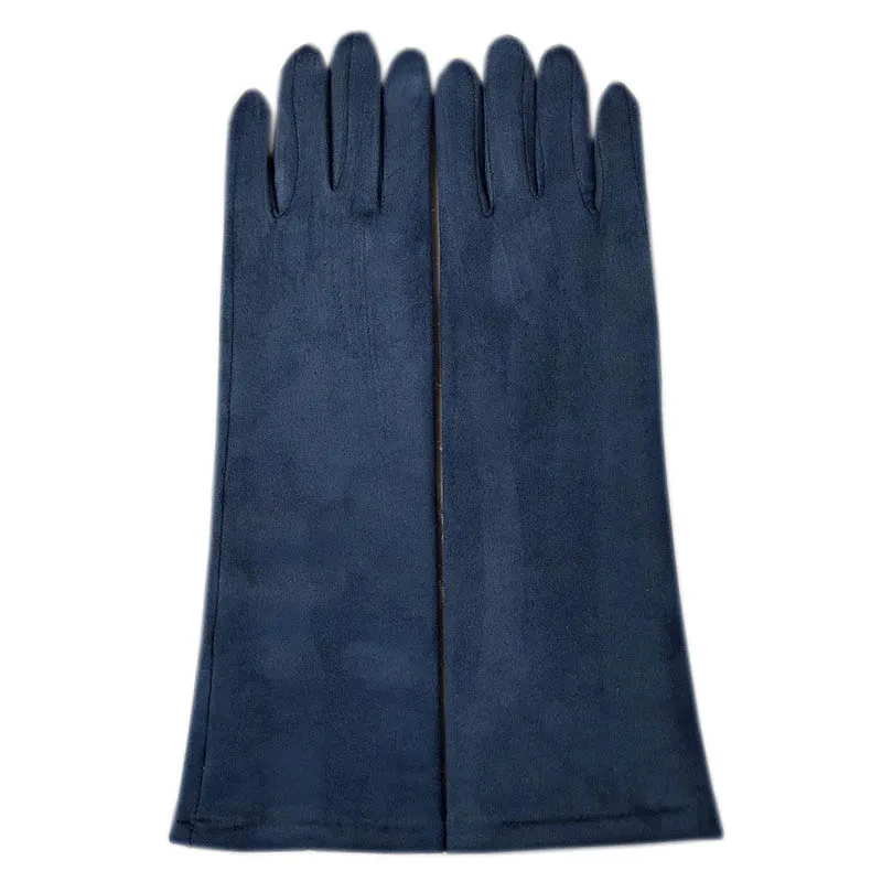 Gloves winter ladies gloves suede length 35CM arm sleeve suede fashion suede thick black gray beige dark blue brown light gray