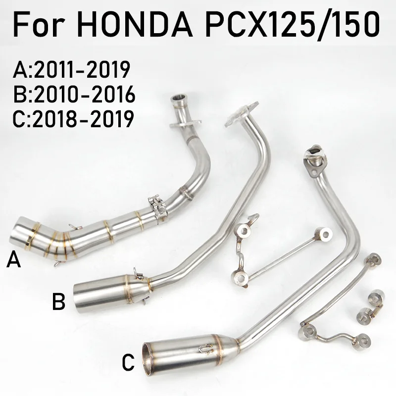 Slip On For Honda PCX 125 PCX 150 PCX125 2018 2019 2010 - 2016 Motorcycle Exhaust Modified Front Connection Mid Link Pipe
