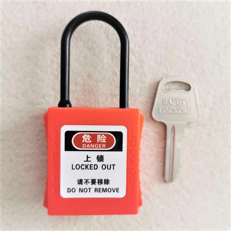 4mm Steel Padlock Security Padlock Plastic Shackle Safety Padlock, Nylon Non Conductive Safety Padlock Steel Shackle Padlock