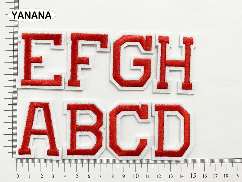 Red Alphabet English Letter Embroidery Iron On Patch For Clothing Badge Paste For Clothes Bag  DIY