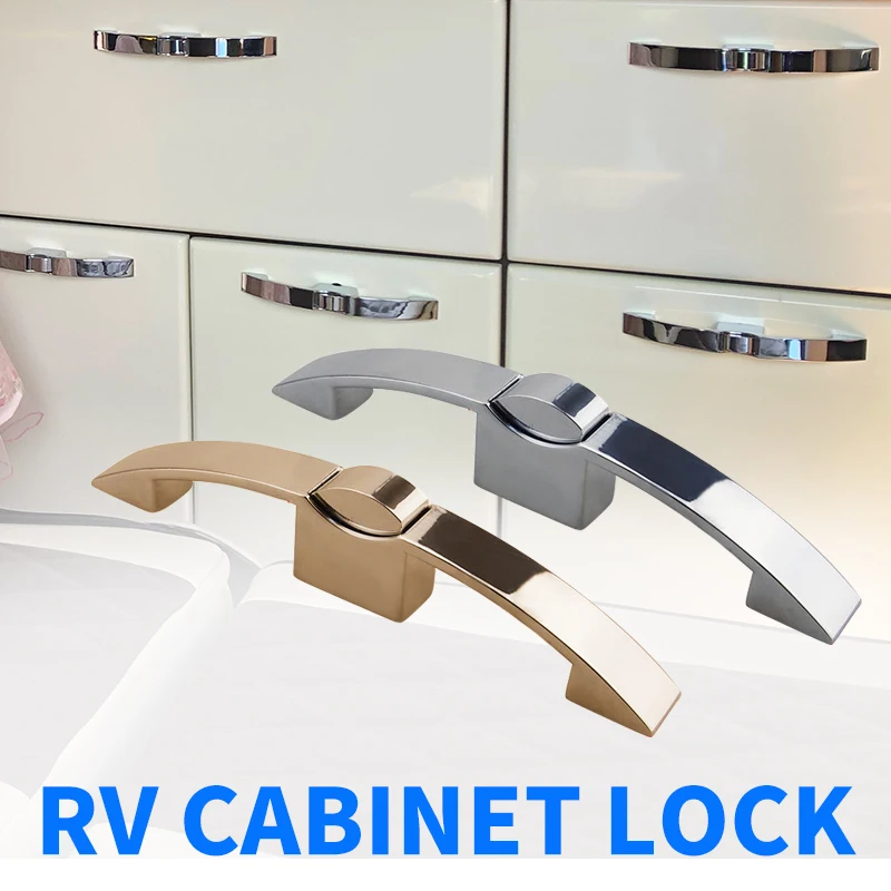 160mm hole distance Camper Car Push Lock RV Caravan Boat Cabinet Locks Handle Home Drawer Latch Button Locks Caravan Motorhome