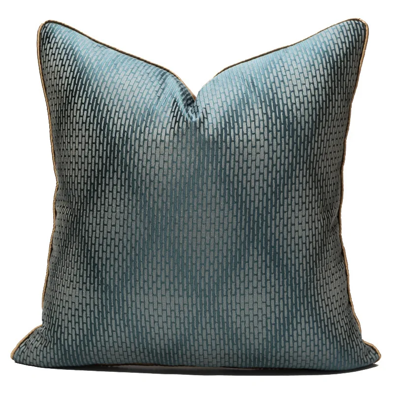 

Small Lattice Blue Pillowcase Home Decoration Cushion Cover Simple Solid Color Polyester High Quality Sofa Cover