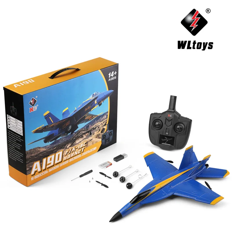 WLtoys XK A190 RC 비행기 2.4G 2Ch RC 비행기 원격 제어 항공기 고정 날개 야외 장난감 드론 RTF 라디오 제어용 비행기