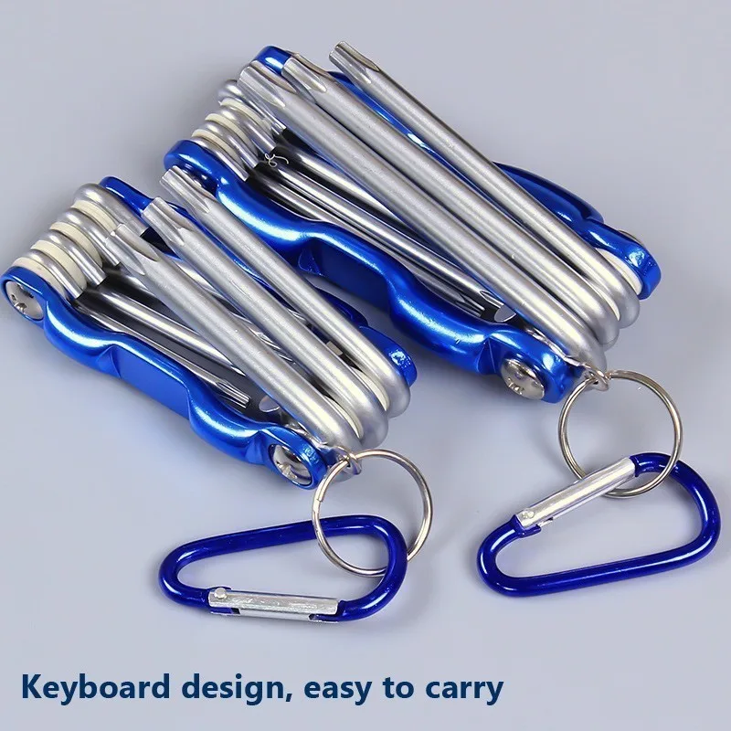 Portable Folding Hexagonal Wrench Set Metric Metal Chave Torx Allen Key Hex Screwdriver Wrenches Hand Llave Hexagon Spanner Tool