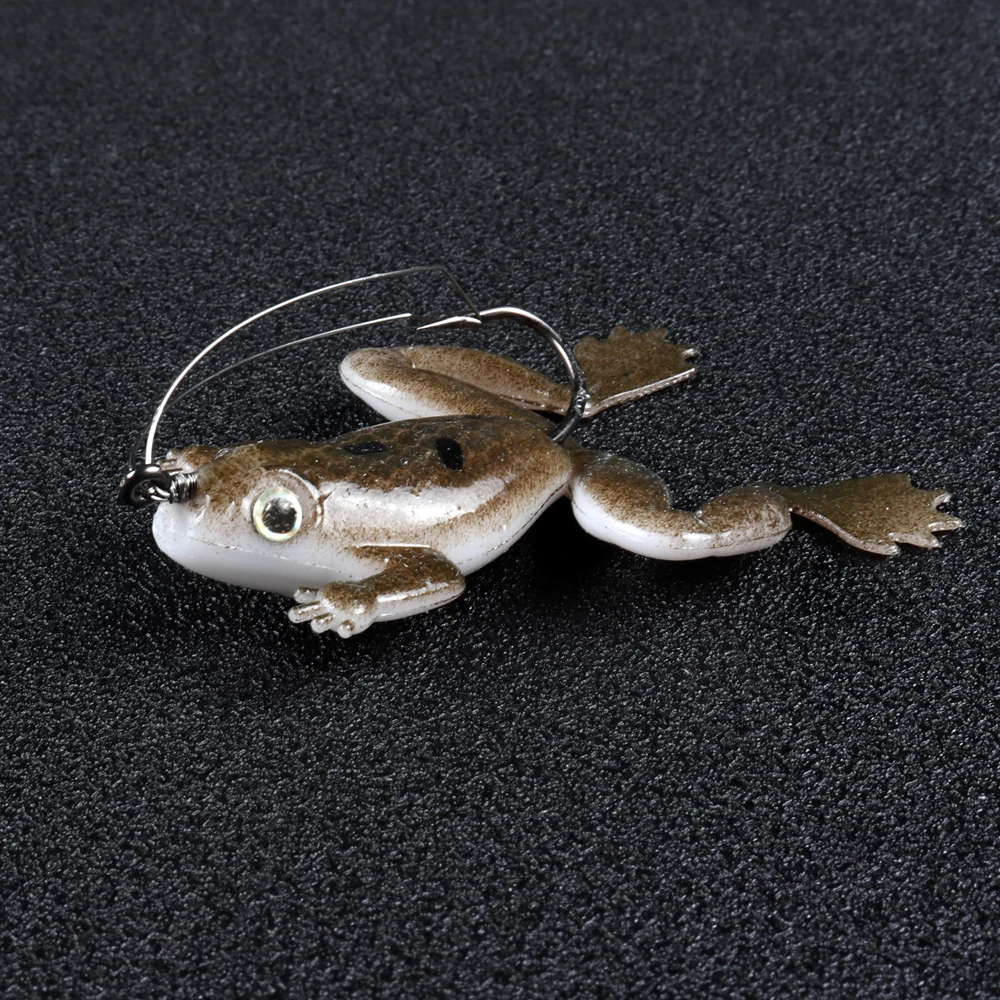 TEUKIM 4Pcs/set 6cm 5g Rubber Frog Soft Bait Fishing Lures Set Sea Fishing Plastic Fish with Hook Carp Fishing Tackle image 3