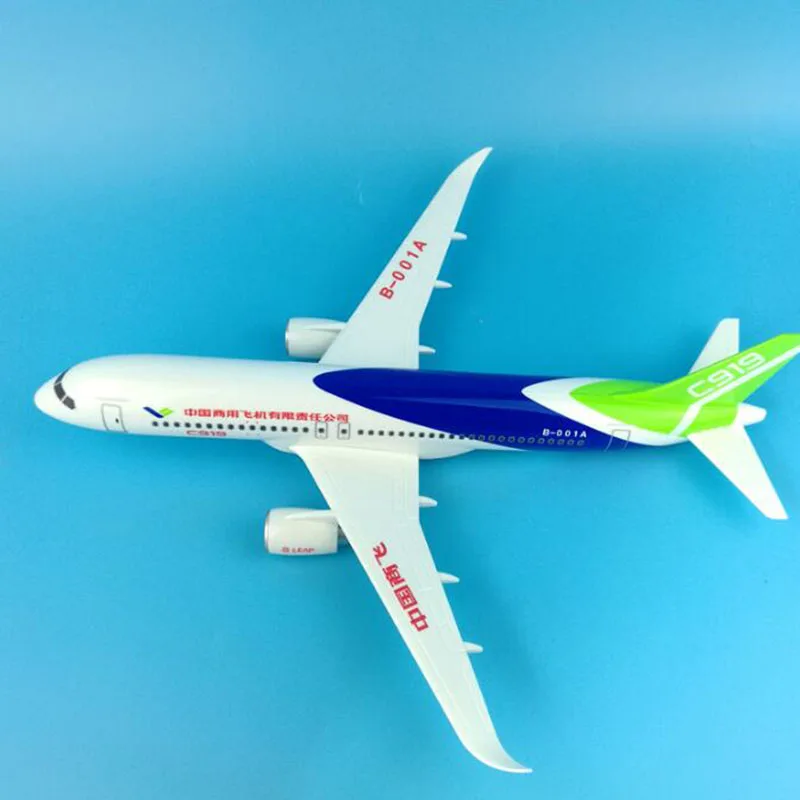 Comac-air中国段ボールモデル、金属合金ベース飛行機飛行機ライナー、大人のおもちゃのギフト、装飾ディスプレイ、32cm、1:200、c919