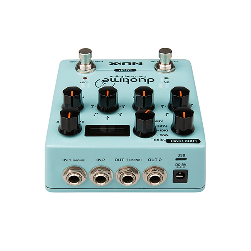 NUX Duotime Stereo Delay Pedal Guitar Effect Analog Tape Echo Digital Modulation Verb Dual Delay Effects for Guitar Accessories