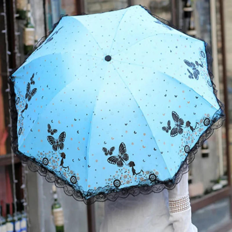 Fashion Folding Umbrella Women Parasol Men Girls Anti-UV Waterproof Portable Eight-bone Cartoon Chinchilla Travel UMBRELLAS