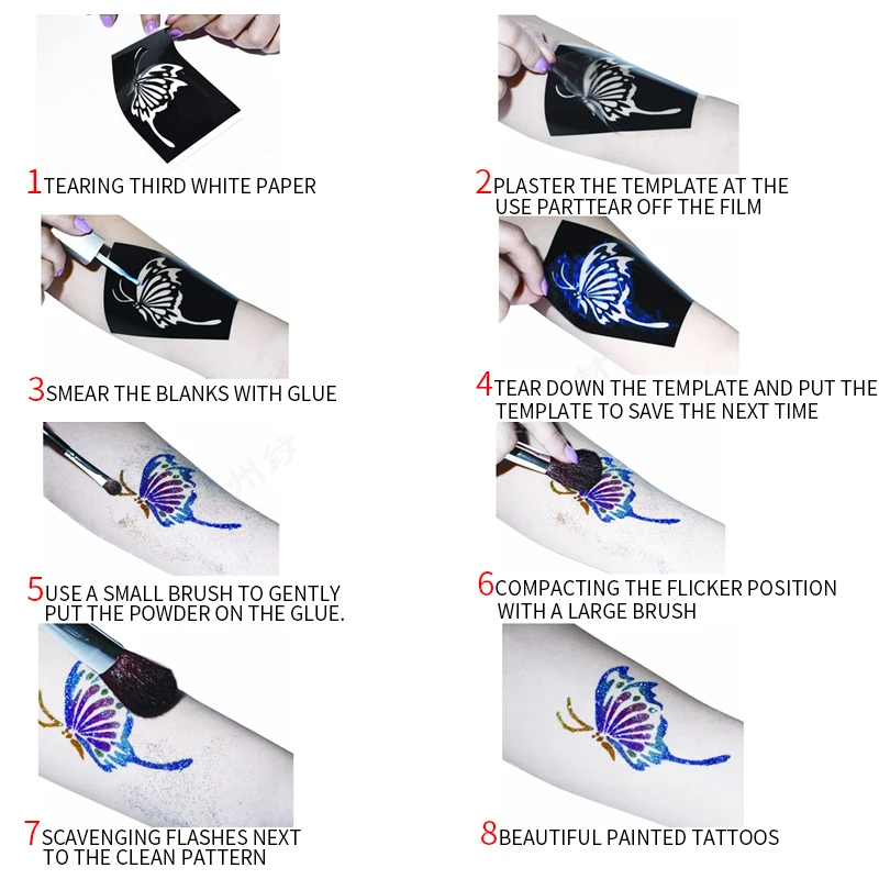 1 Pcs 30ml White Glitter Tattoo Glue Gel Temporary Tattoo Tool