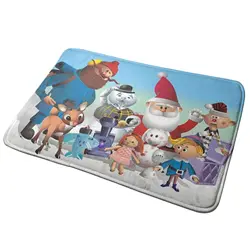 Dreamscapes rudolphと友達エントランスドアマットバスマットラグドゥクラティラドルフレッドヌズトトナカイクリスマス