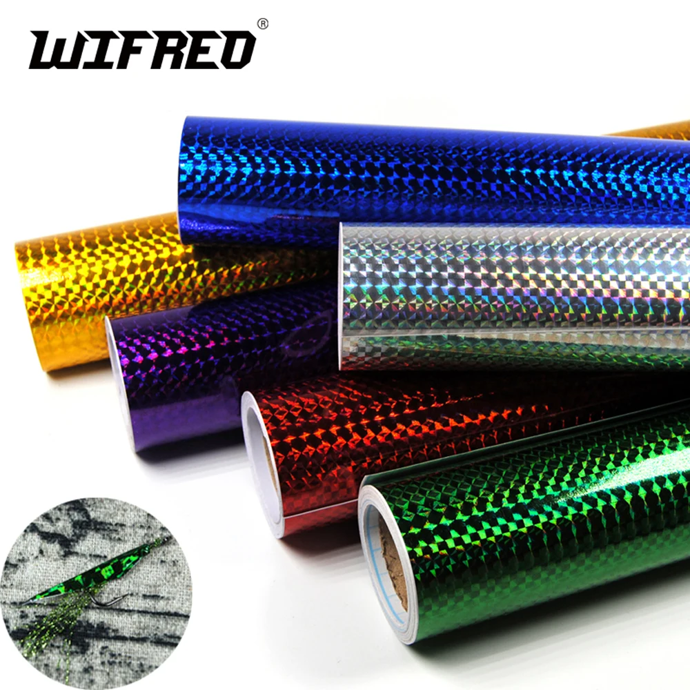 Wifreo 10m/5m Holographic Adhesive Film Sticker Flash Tape Lure DIY Building Jig Squid Skin Sabiki Bait Decal Fly Tying Material