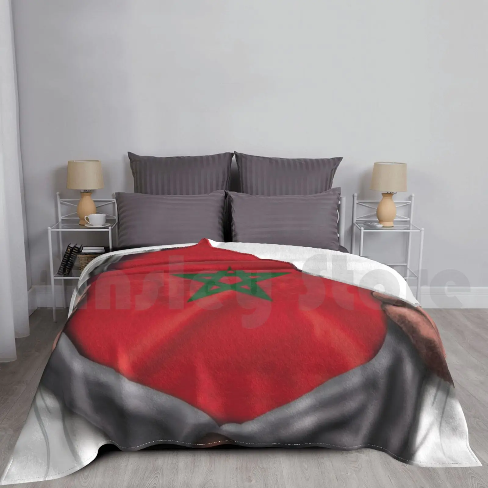 

Morocco Flag English Flag Ripped Open-Gift For Moroccan From Morocco Blanket Fashion Custom Moroccan Pride