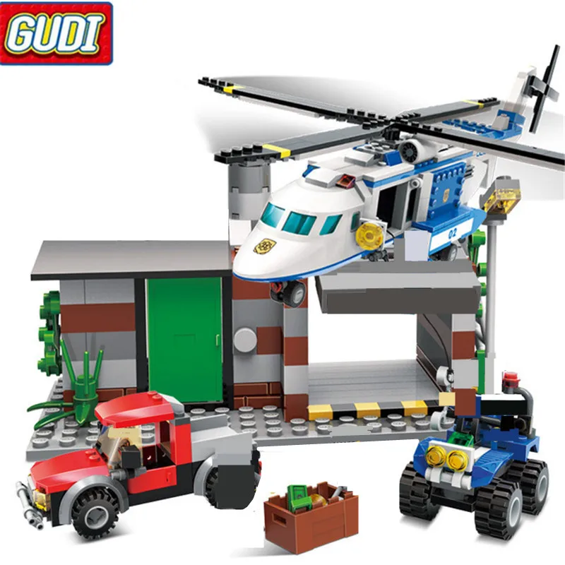 Police man helicopter friends Set Building Blocks Set Model Bricks Toys birthday gift for children Toys 9319