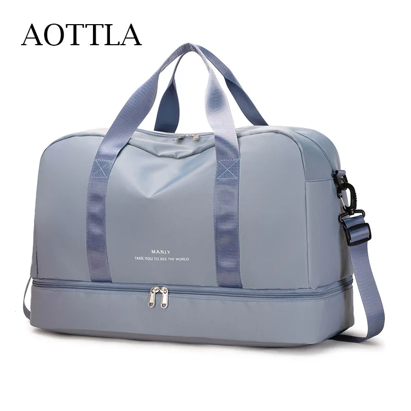 AOTTLA-bolsos de viaje para mujer, bolso de hombro para equipaje, bolso cruzado informal para mujer, bolso deportivo para Fitness, bolso de lona