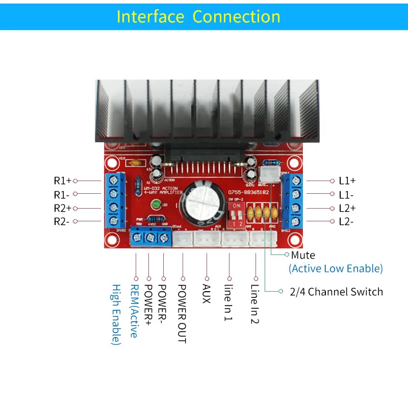 UNISIAN TDA7850 4.0 channels Car Audio amplifier board 4X50W High Powr Class-AB TDA7850 Amplfiers For Car auido system