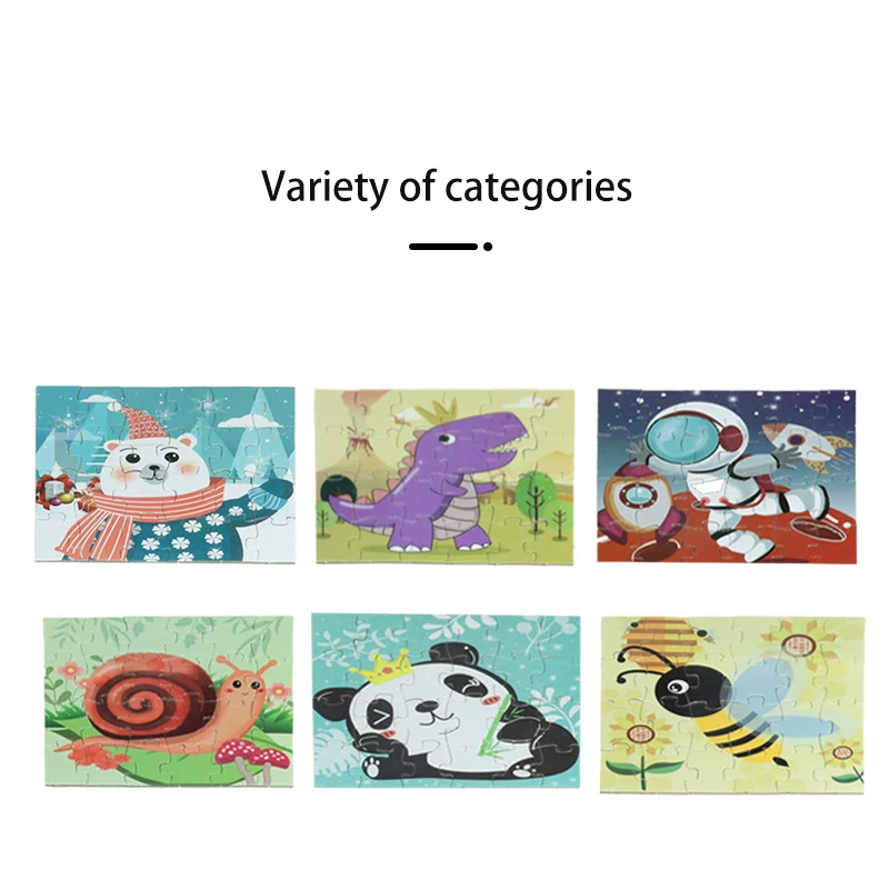 Jigsaw Puzzle Montessori Children toys Educational Paper DIY Card  Gift  Game  Pattern Baby Cartoon  Animal  Durable  Security