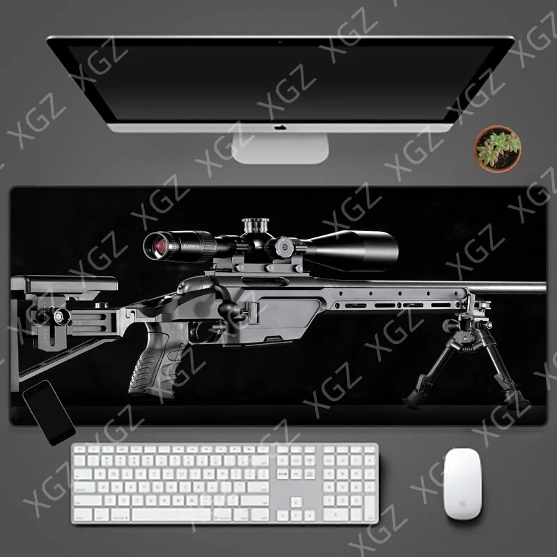 Yuzuoan XL Mai Ruige Gun Design Large Size Notebook Mouse Pad Seam Anti-skid Waterproof Rubber 90X40CM Computer Keyboard Pad