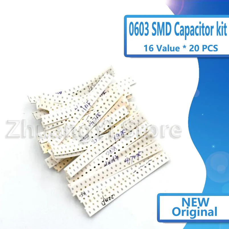 0603 SMD Capacitor Kit 16values * 20 pcs = kit Amostras 320 pcs 10p-226M