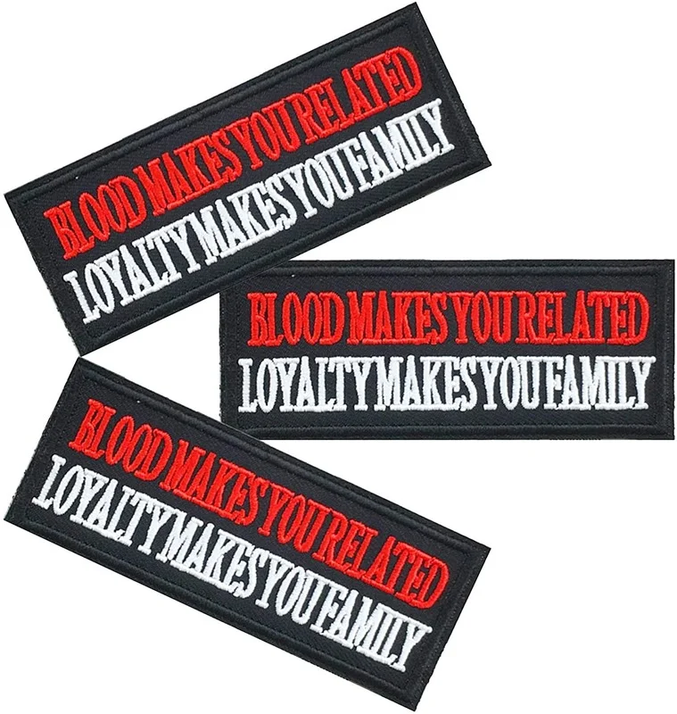 3PCS Cool Words Patches for Jackets Blood Makes You Related Sew-on/Iron-on Slogan Applique for Backpacks Bicycle Bags Jeans Vest