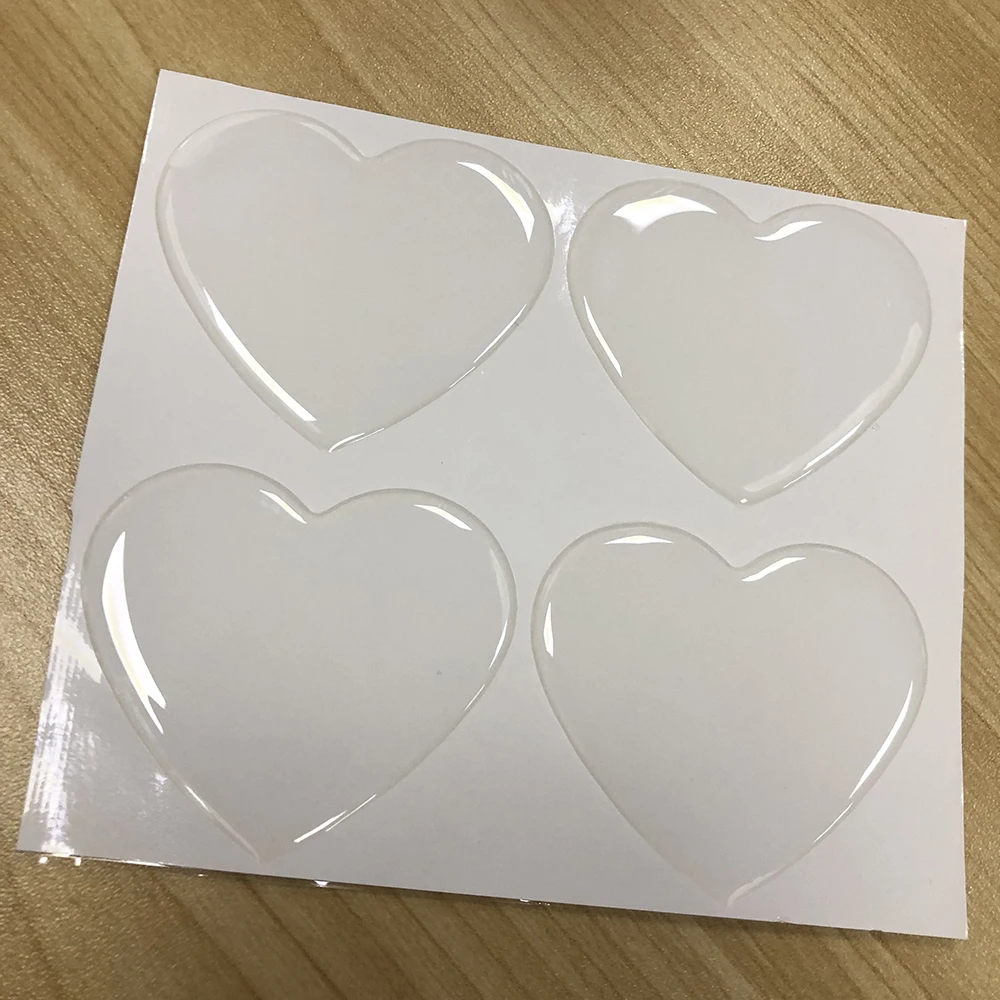 Wholesale 1000PCS 25mm Clear Heart Epoxy Domes Resin Stickers Crystal Epoxy Sticker For Manual DIY Jewelry Aceesories Making