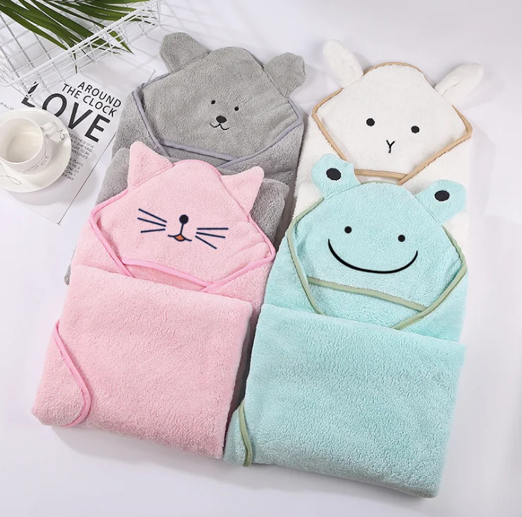 

Baby Hooded Animal Bath Towel Children Kids Bathrobe Towels Bath Robe Quick Dry Absorbent Microfiber Travel Sports Beach Towel