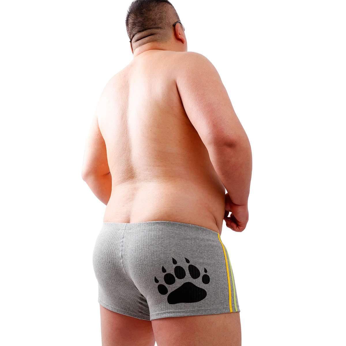 Limited Edition 4PCS/LOT Bear Claw Men\'s Plus Size Boxers, Bear Paw Underwear For Gay Couples, White/Gray/Blue/Navy M L XL XXL