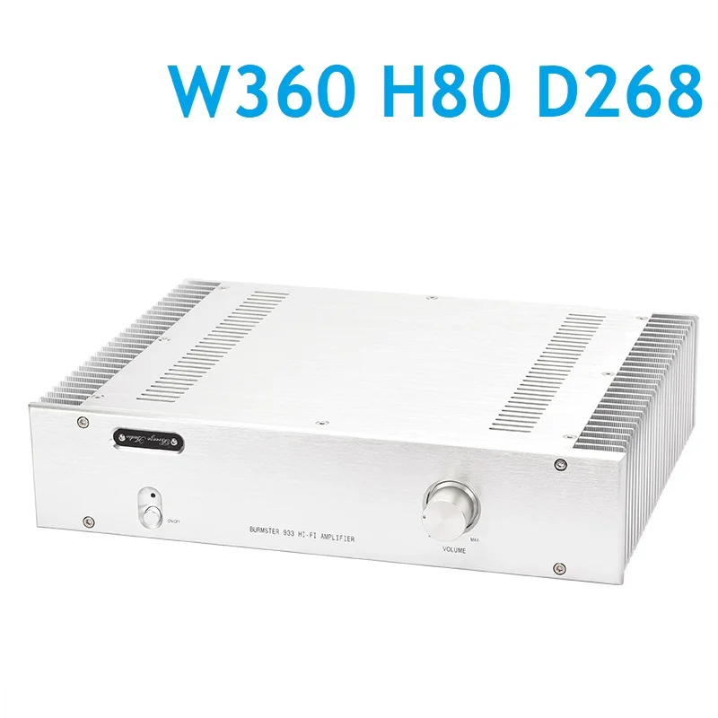 

W360 H80 D268 DIY Power Amplifier Chassis Silver Anodized Aluminum Amp Headphone Case Enclosure Preamp Decoder Box Hi End Shell