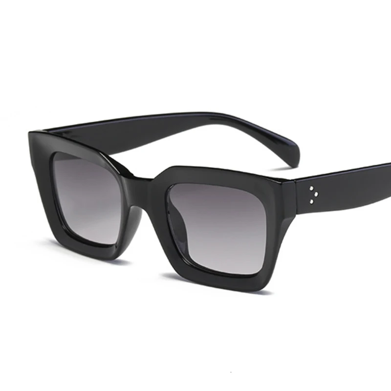 New Fashion Woman Luxury Brand Square Sunglasses Ladies Vintage Oversized Sun Glasses Female Big Frame Uv400 Shades Black image 2