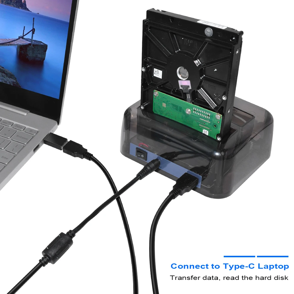 DeepFox USB 3.0/Type C to SATA/IDE Hard Drive Docking Station for 2.5inch/3.5inch HDD Enclosure M2 TF SD Slot For TV Laptop