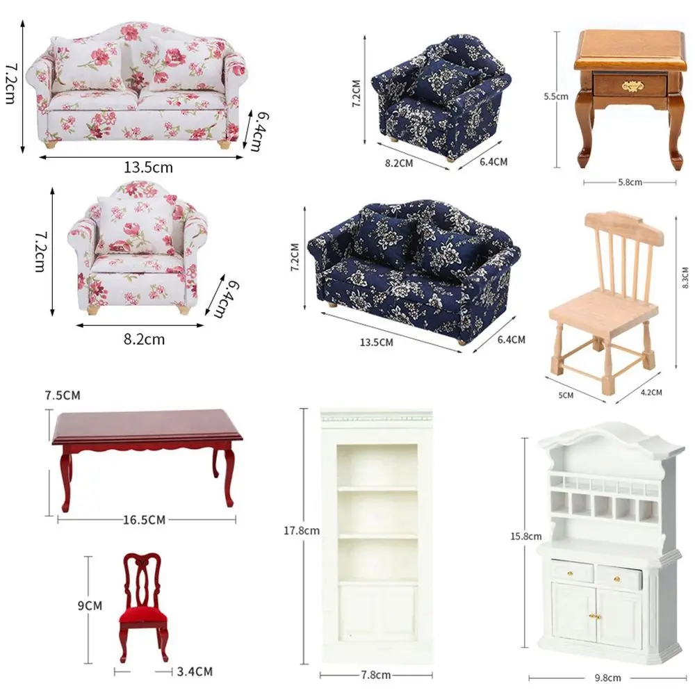 1/12 Mini Dollhouse Miniature Mini โต๊ะไม้กาแฟตารางเก้าอี้เฟอร์นิเจอร์จำลองของเล่นสำหรับตุ๊กตาอุปกรณ์ House