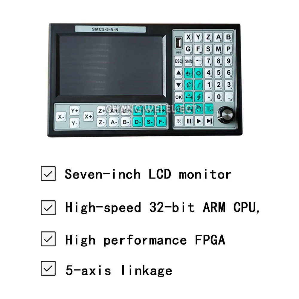 5-axis Offline Cnc Controller, Special Price, Set 500khz Motion Control System, 7-inch Screen, 6-axis, Emergency Stop, Handwheel