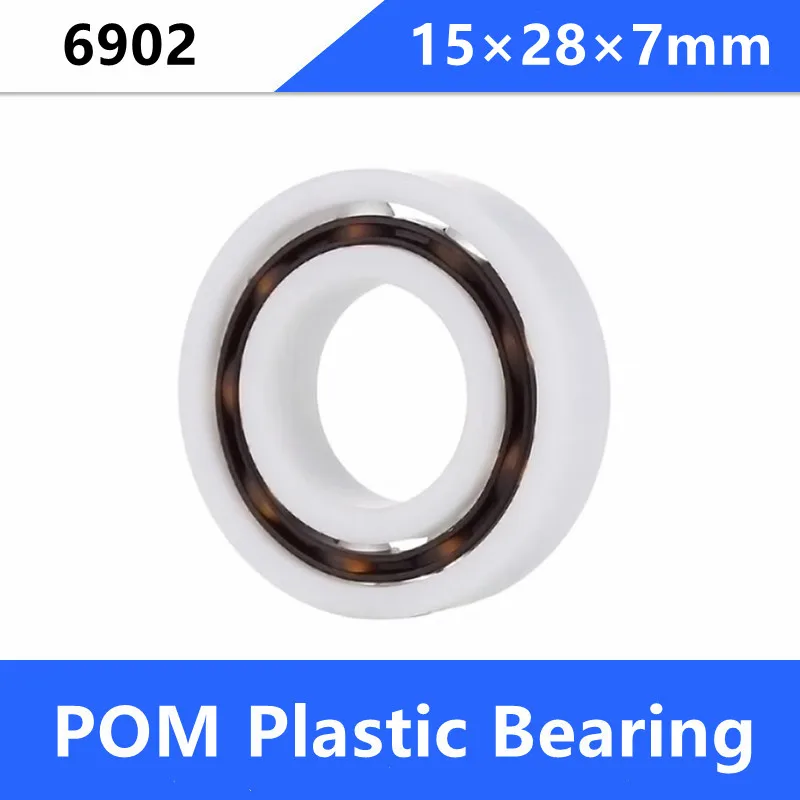 

20pcs 6902 15*28*7mm POM Plastic Deep Groove Ball Bearing with Glass balls Nylon Cage 15x28x7mm