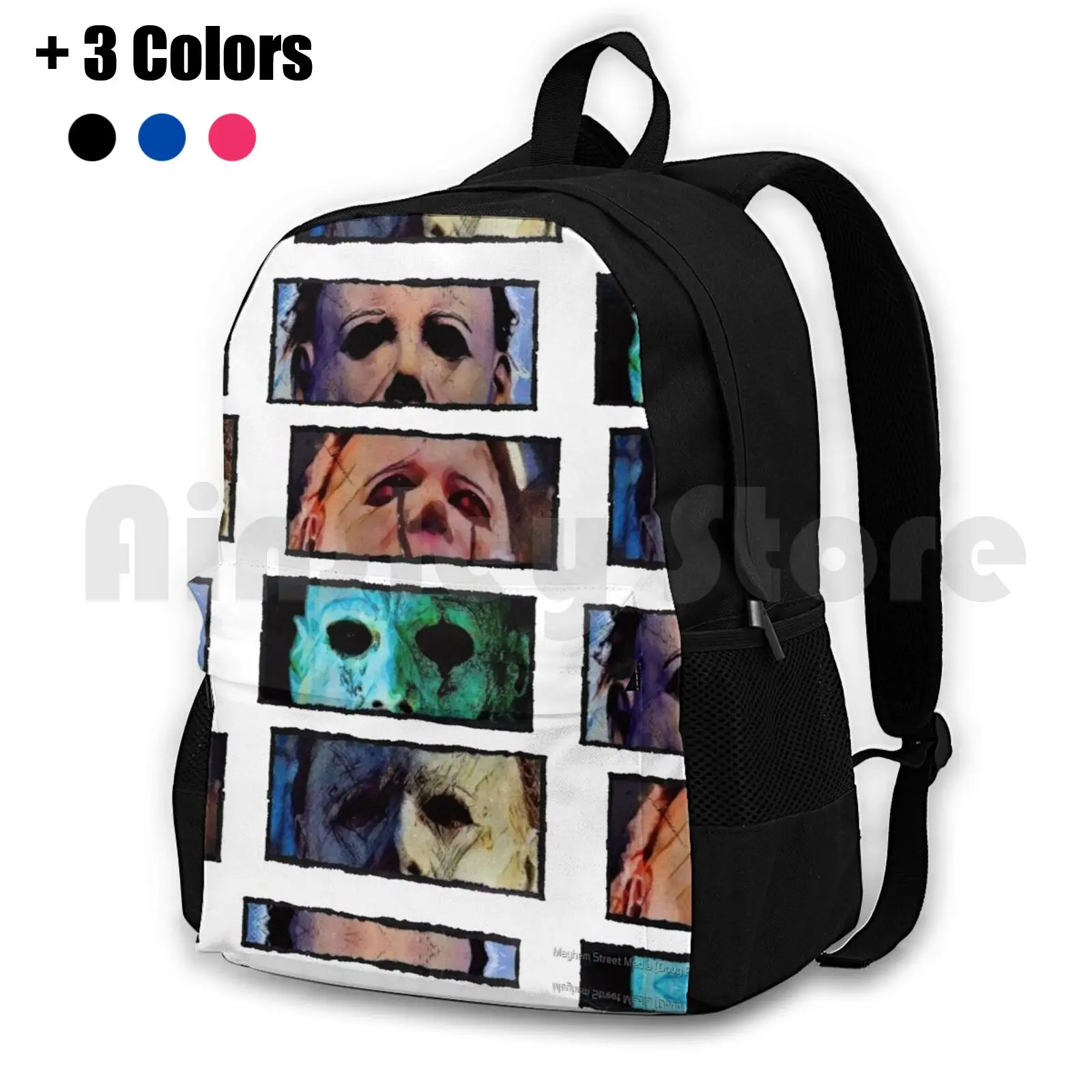 The Faces Of The Shape Outdoor Hiking Backpack Riding Climbing Sports Bag Horror Horror Slashers The Killers Bad Guys Villains