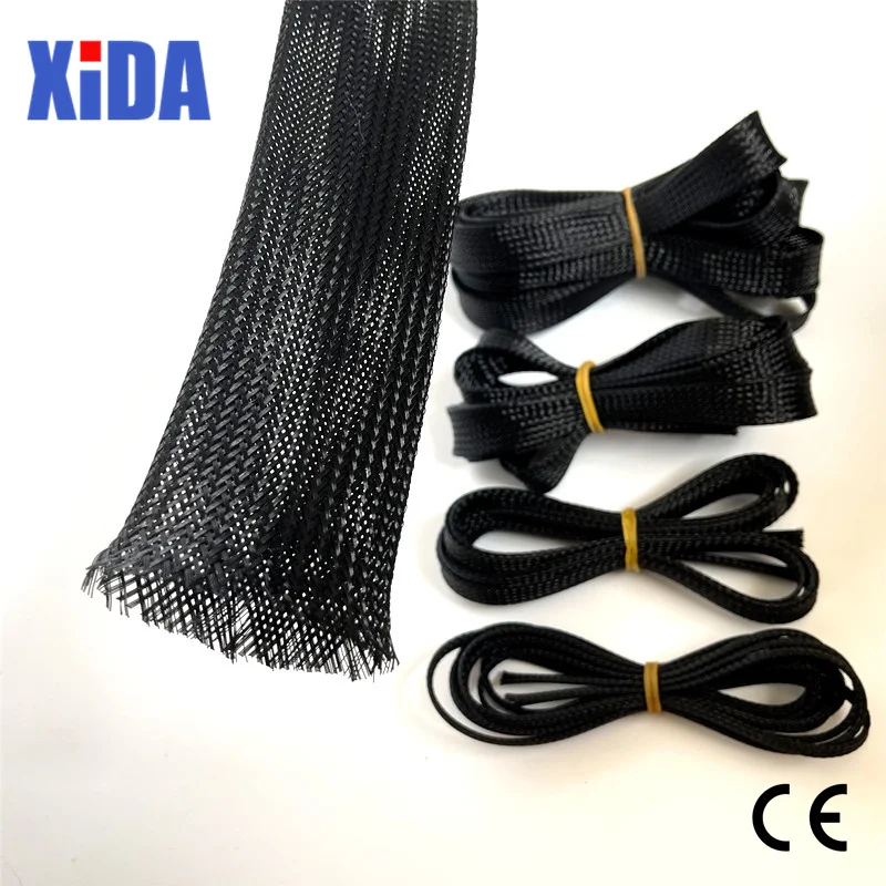 5/10M Black PET Wire Insulated Braid Sleeving 2/4/6/8/10/12/15/20/25mm Tight Cable Protection Expandable Cable Sleeve Wire Gland - view 3