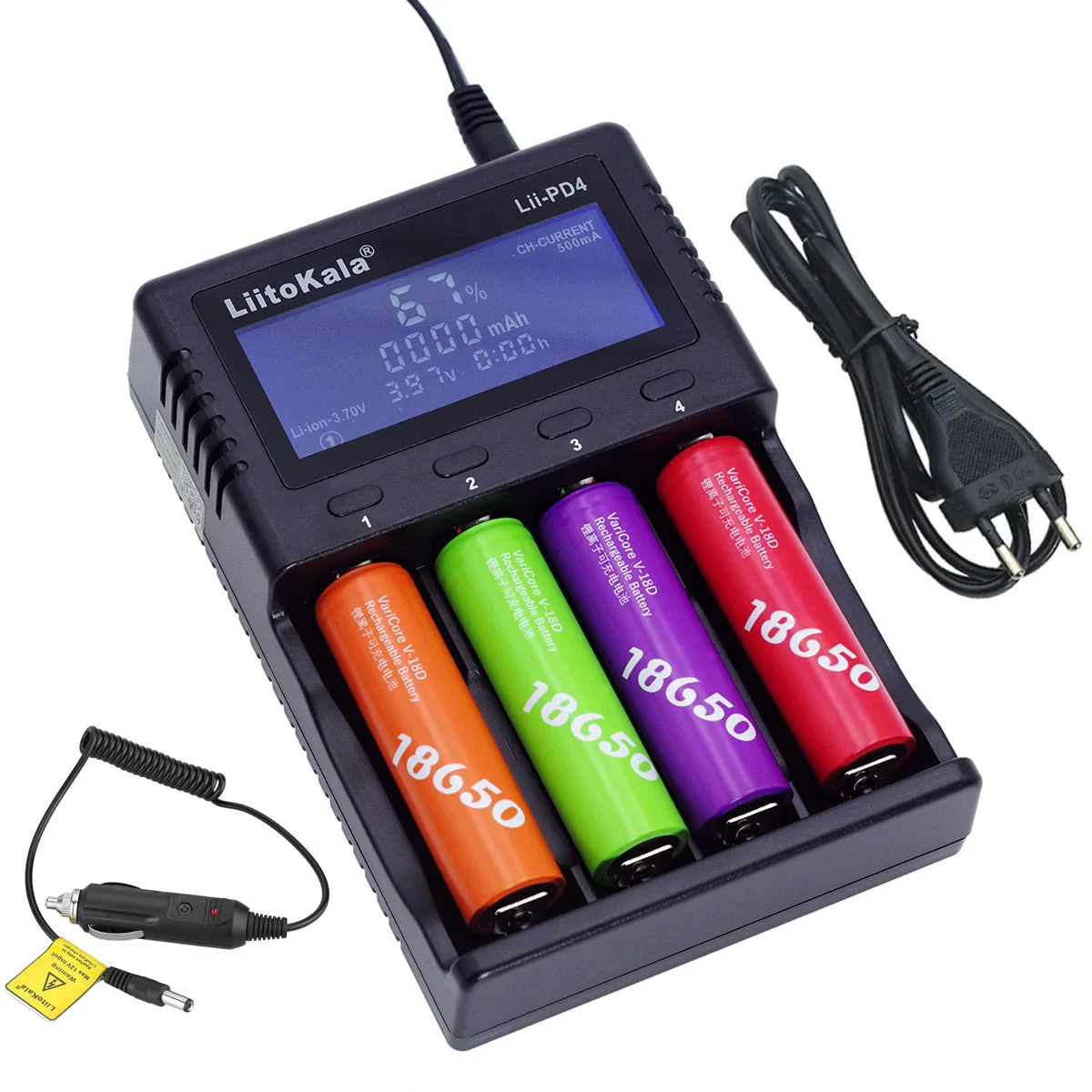 Liitokala Lii-PD2 Lii-PD4 LCD 3.2V 3.7V 3.8V 1.2V 25500 18650 18350 26650 20700 14500 NiMH Lithium LiFePO4 Battery Charger