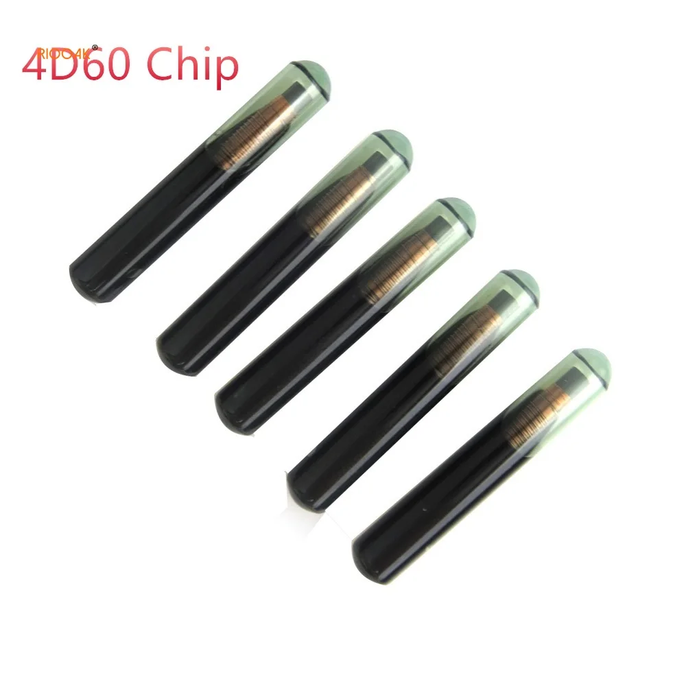 

RIOOAK New 100pcs Car Key Chips Blank 4D60 Chip Glass ID4D60 Transponder Chip For FORD Auto 4D 60 Chips High Quality Wholesale