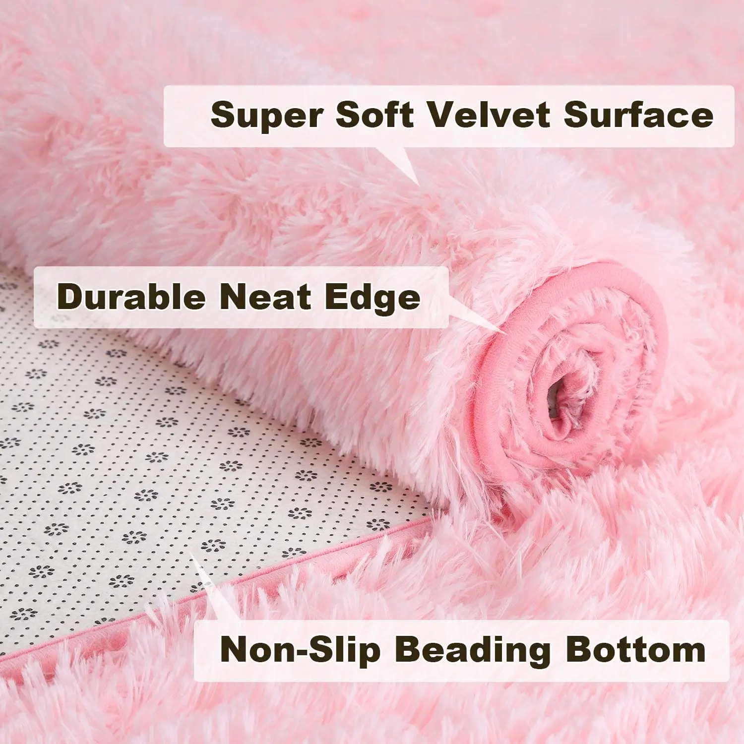 Soft Indoor Fluffy Shag Fur Area Rug Living Room Carpet Shag Furry Rug Rectangle Fluffy Bedside Rug Modern Plush Nursery Carpet