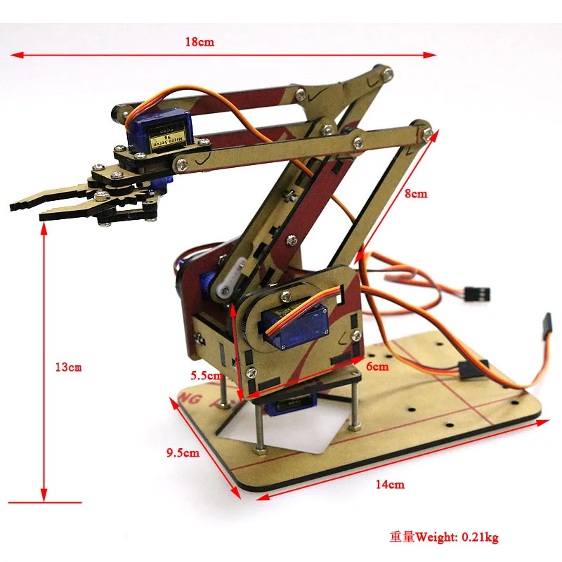 SZDOIT Unassembled Wifi Control 4-Axis Robot Arm With Gripper Unassembled 4DOF RC Robotic Frame MG90 Servo DIY For Arduino Learn