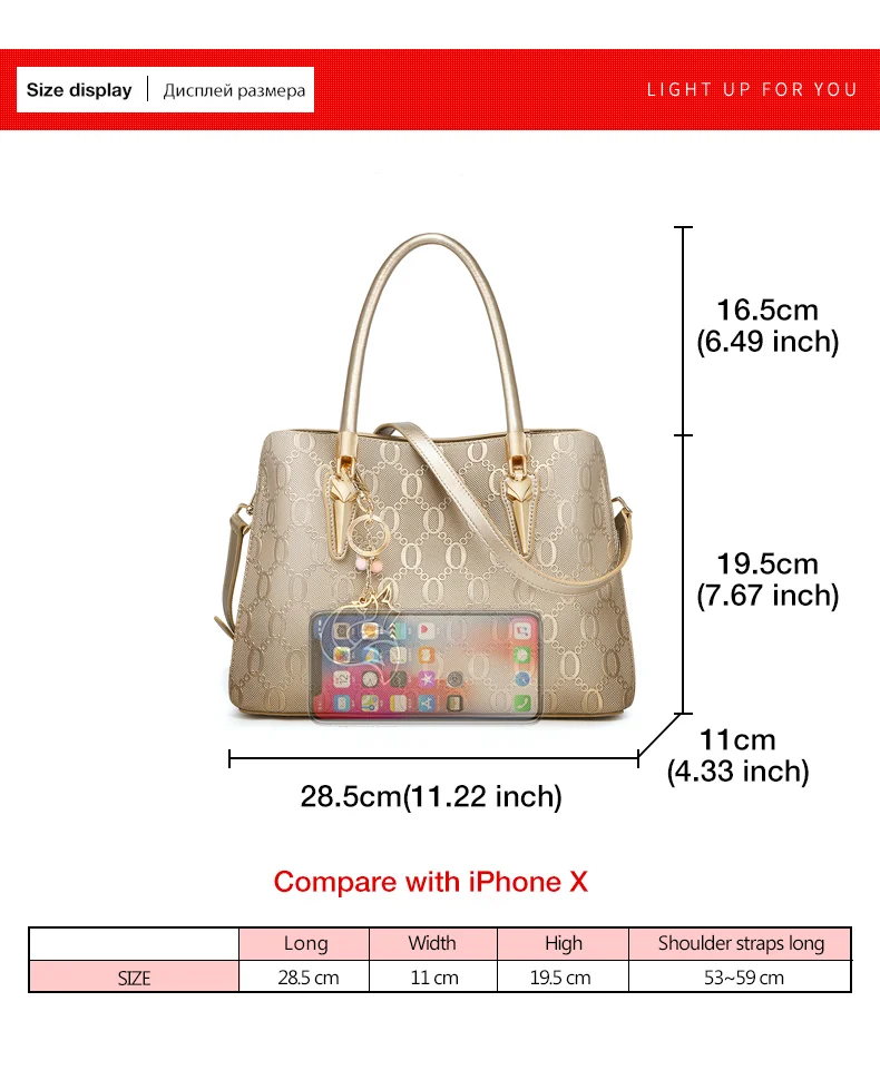 FOXER Split-Leder Monogramm-Handtasche Damen Schultertasche Rindsleder Luxus Mode Damen Umhängetasche Geldbörse Geschenk für Ehefrau – Detail 8