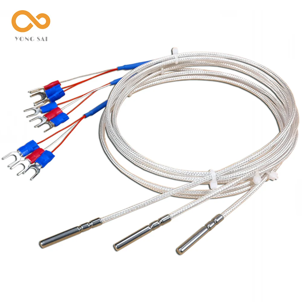 PT100 Grade A Temperature Sensor 4mm * 30mm Waterproof Thermal Detector PTFE Protetive Layer 3 Wire 2m 5 m High Accuracy