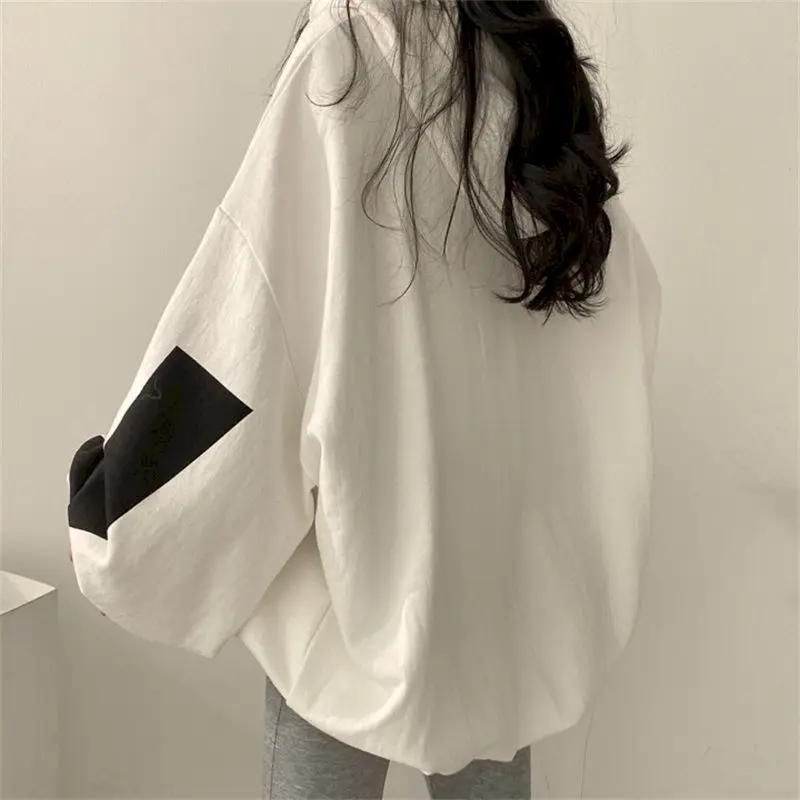 Sudaderas con capucha con estampado de letras para mujer, Jersey informal holgado de talla grande para deportes callejeros finos, Tops para