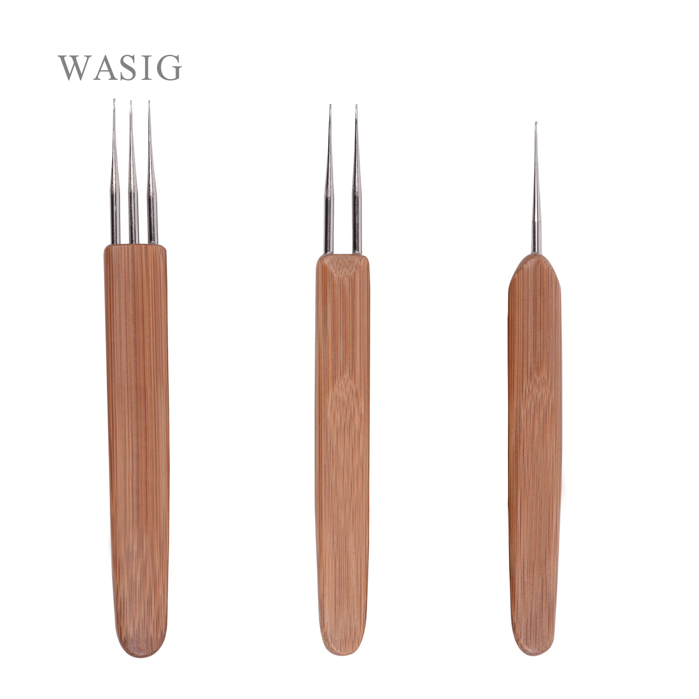 Bamboo Crochet Needle For Hair Dreadlock Accessories Wig Making Tools Dreadlocks Hook Needles 1/2/3 Hooks