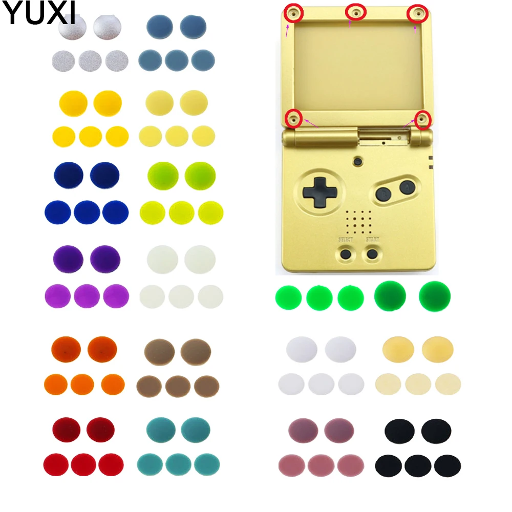 

YUXI For Gameboy GBA SP Replacement Screw Dust Plug Cover Rubber Plug For Gameboy Advance SP Shell Housing Luminous Rubber