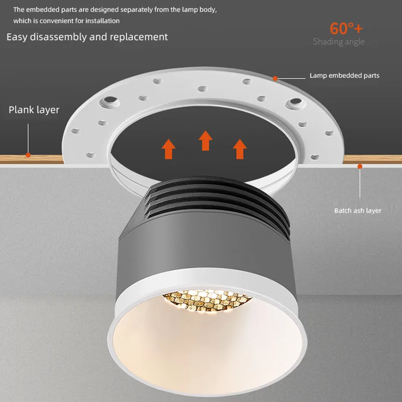  BRGT LED Frameless Spotlight Easy To Installed  Recessed Ceiling Lamp No Border Home-style For Living Room Gallery Lighting