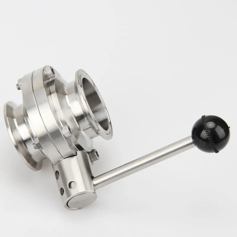 Tri Clamp Válvula Borboleta Sanitária 304 Aço Inoxidável para Homebrew Beer Produto Lácteo 102 mm Ferrule119 mm