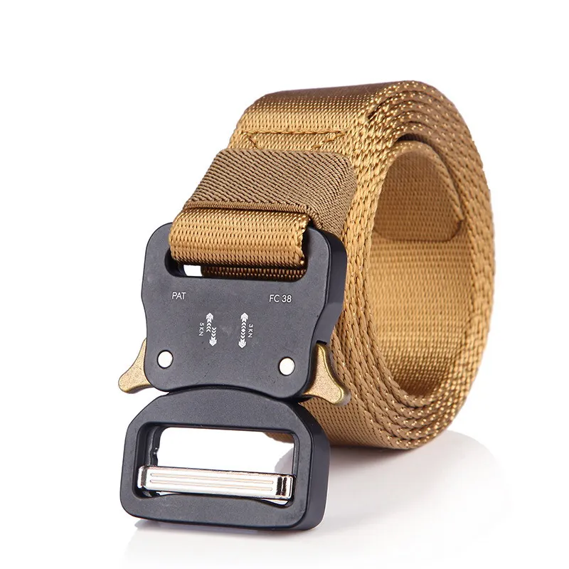 Mens Tactical Belt Military Nylon Outdoor Multifunctional Training Leisure Metel Buckle Unisex Cinto 3.2cm Strap Quick Drying